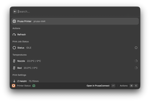 Prusa Printer Control Raycast Extension